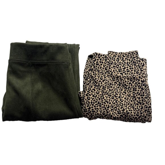 OLD NAVY Women Bundle Stevie Leggings Sz S Leopard Faux Suede Athleisure 13-5 - Picture 1 of 16